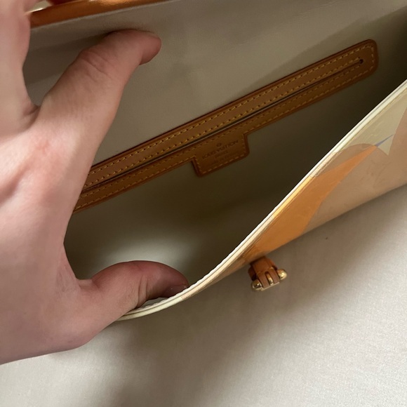 Authentic Louis Vuitton Monogram Vernis Fleurs Pochette (Rare color palette!) - Picture 12 of 13